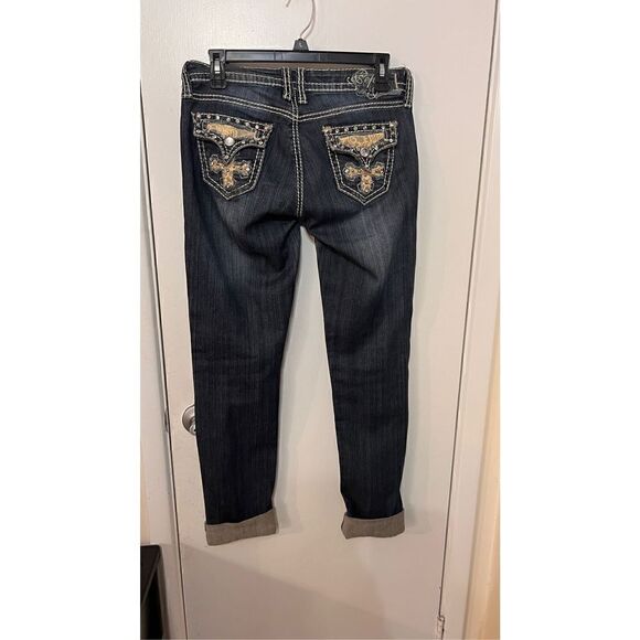 Pepe Jeans Womens Distressed Rolled Cuff Skinny Denim Low Rise Dark Wash Size 26 - Picture 7 of 13